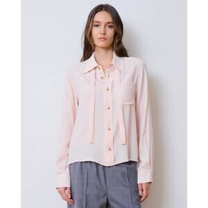 WE-AR4 Academy Silk Crepe Blouse in Pale Blush S Limited Edition